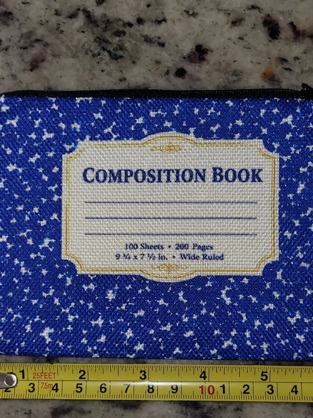 Blue Composition Book Canvas Pouch for Men